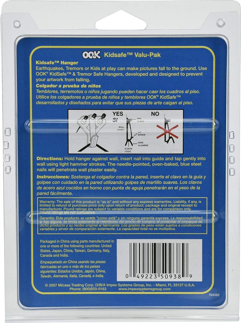 OOK 535862 Picture Hangers, Art Hangers, Kid Safe, Brass, Reusable Picture Hooks, 10-75lb (Value Pack) - Image 5